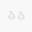 Silver mountain outline studs with baroque pearl and diamond accent on white background
