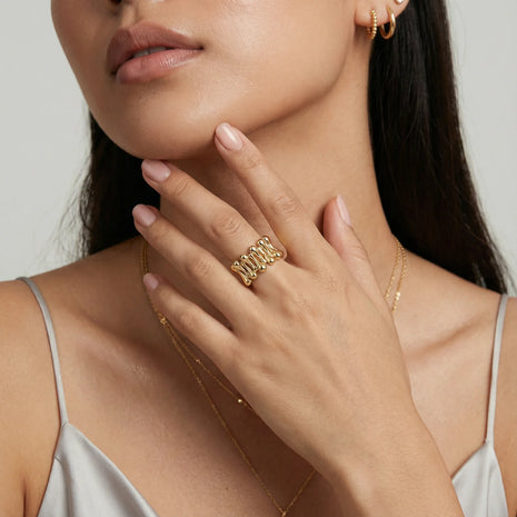 Dripping Gold Sculpture Ring