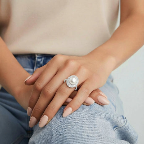 Pearl Halo Ring