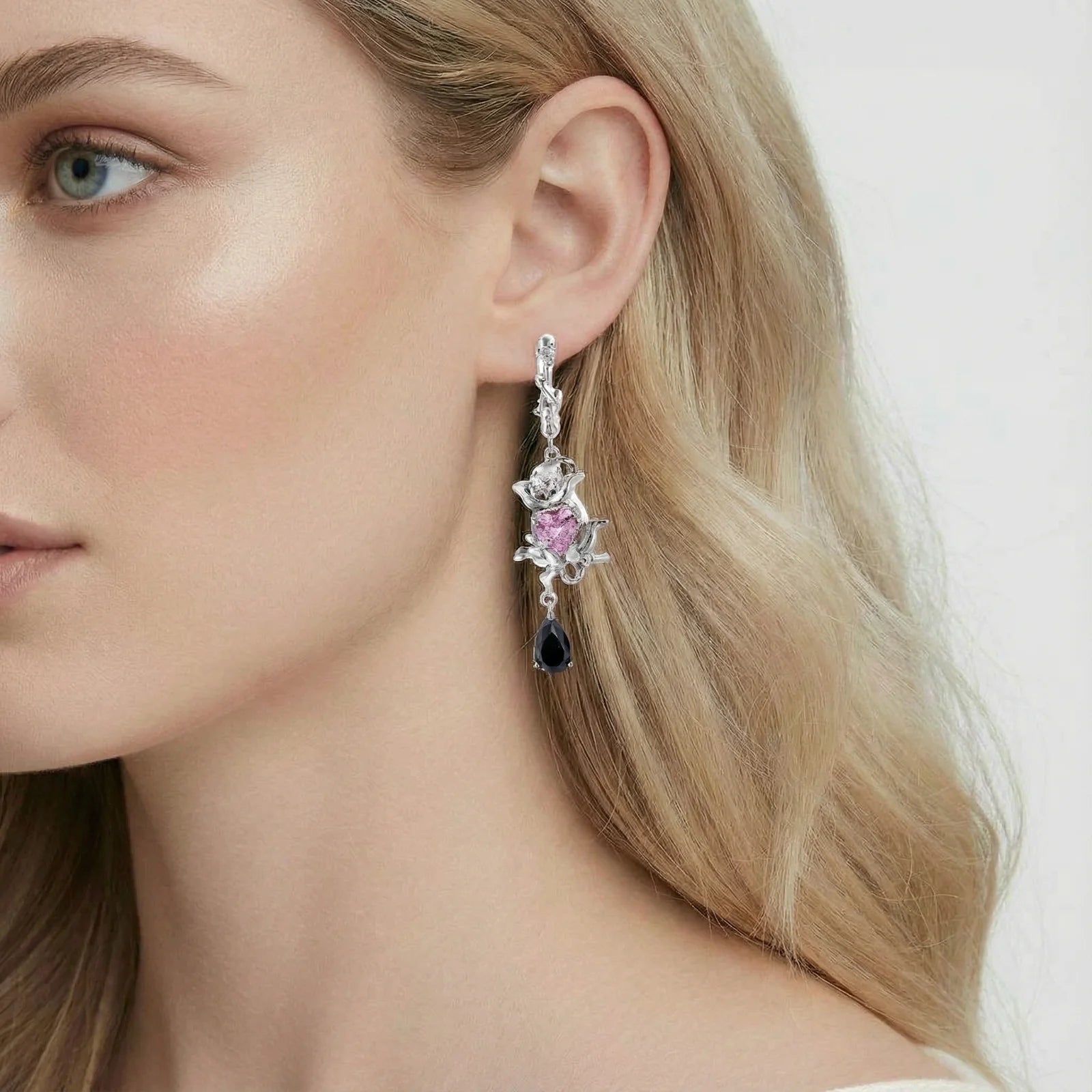 Weeping Rose Drop Earrings