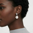 Silver Lattice Pearl Drop Earrings