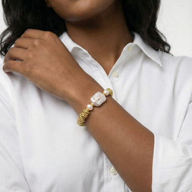 Woven Gold Statement Bracelet