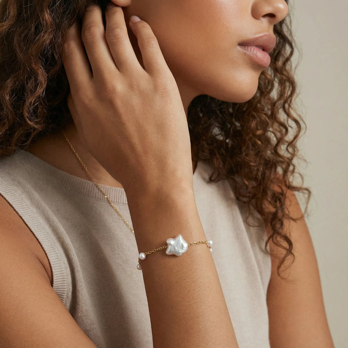 Celestial Pearl Stars Bracelet