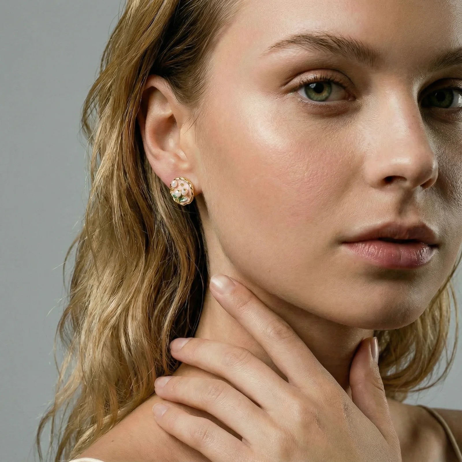 Garden Flower Pearl Studs