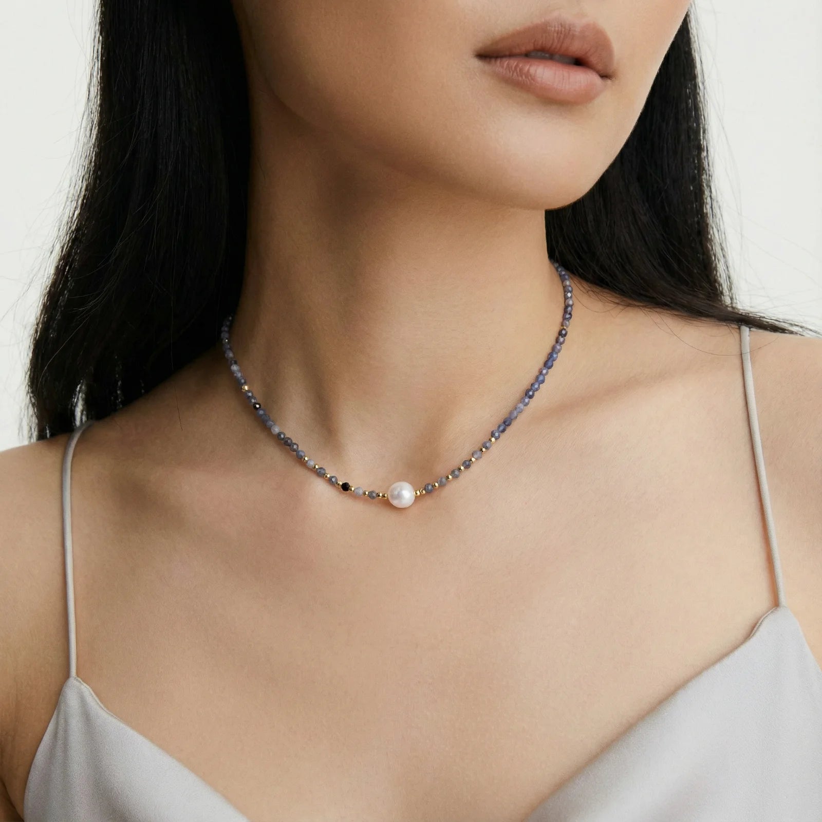 Twilight Pearl & Iolite Necklace