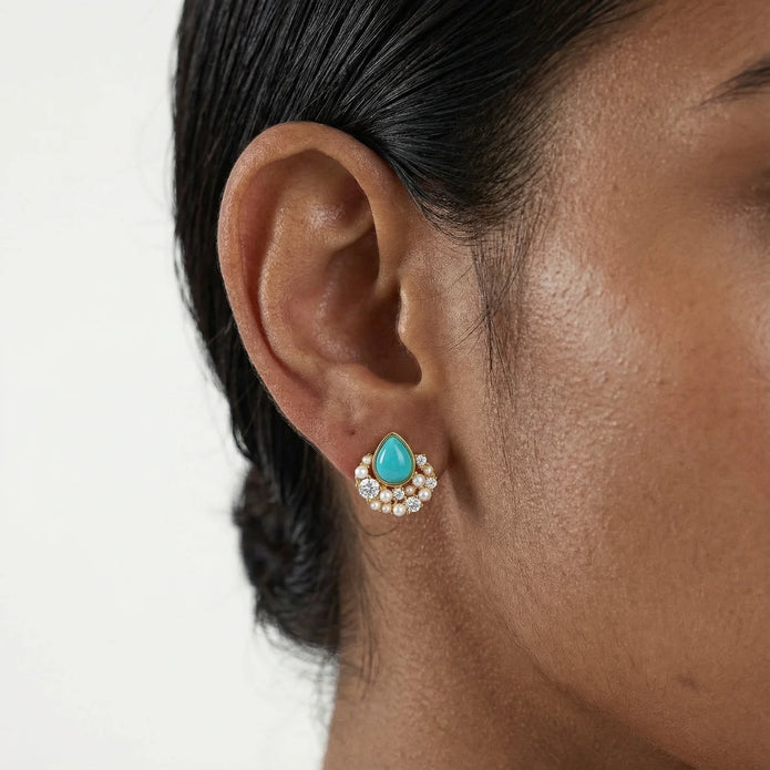 Azure & Coral Earrings