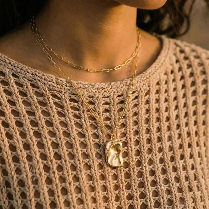 Sculptural Wave Layered Necklace