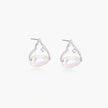 Silver mountain outline studs with baroque pearl and diamond accent on white background