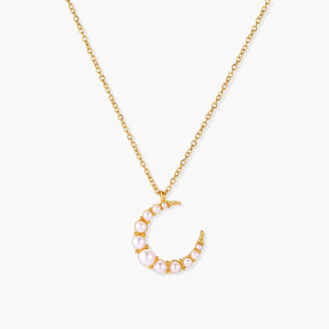 Luna Pearl Crescent Necklace