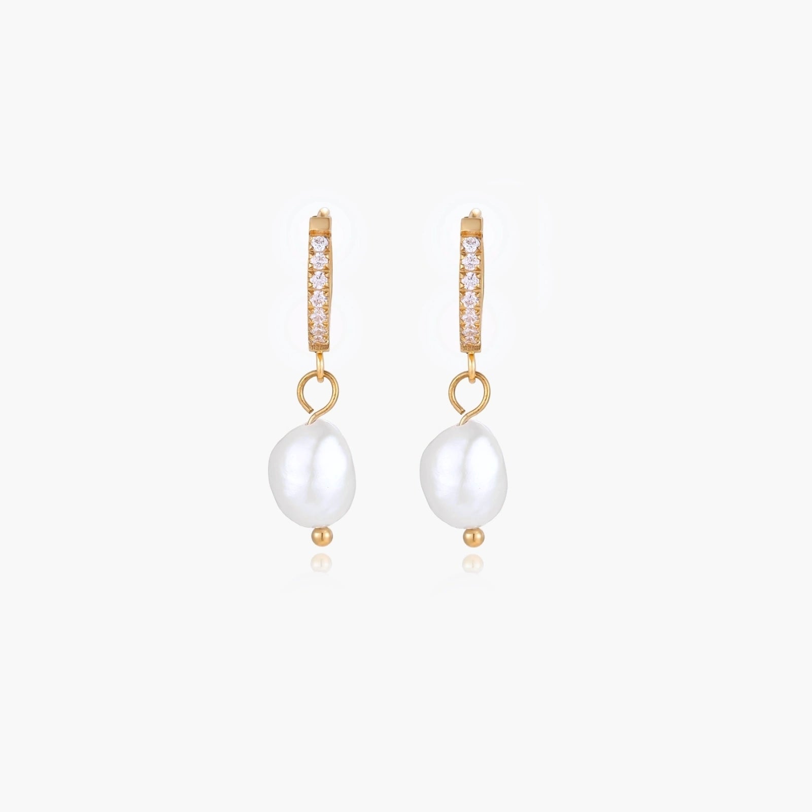 Pearl Drop Hoops