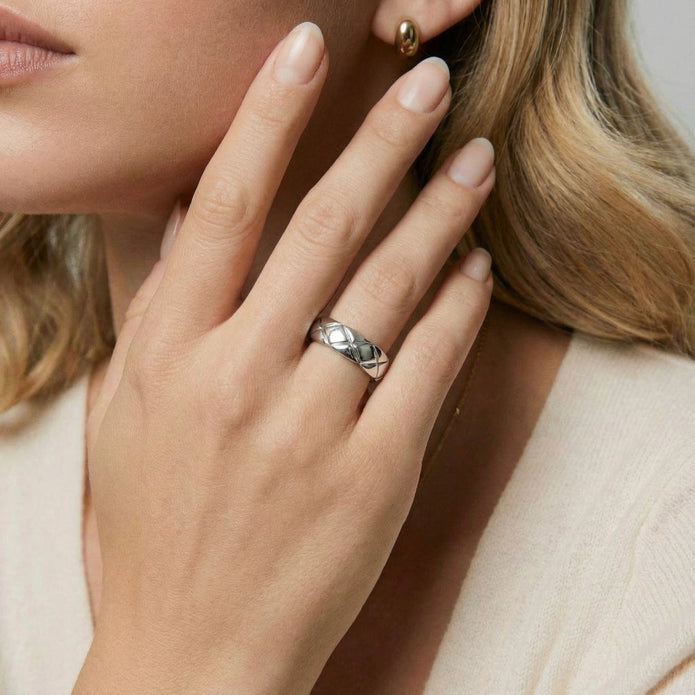 Quilted Steel Ring