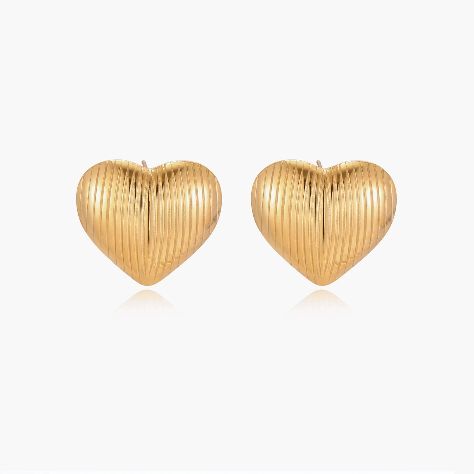 Textured Heart Stud Earrings