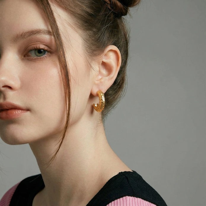 Dimpled Glow Hoops