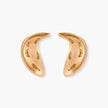 Gold-toned crescent moon pendant with textured surface on black adjustable cord, displayed with matching crescent earrings