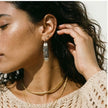 Stone Effect Cylinder Earrings