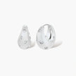 Silver-plated hoop earrings with star cutout designs, shown open and closed on white background, 17mm diameter.